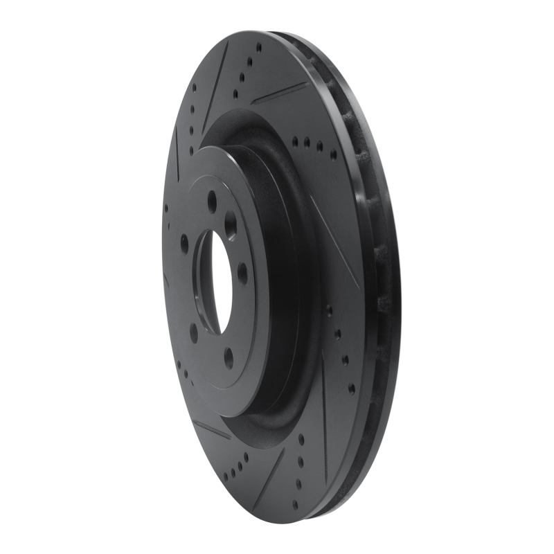 Land Rover Defender 110 Brake Rotor (1) - Rear Left - R1 Concepts - Drilled & Slotted - Black - `13-`25